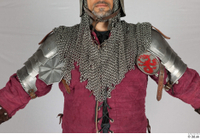  Photos Medieval Knight in mail armor 7 Historical Medieval Soldier red gambeson upper body 0011.jpg